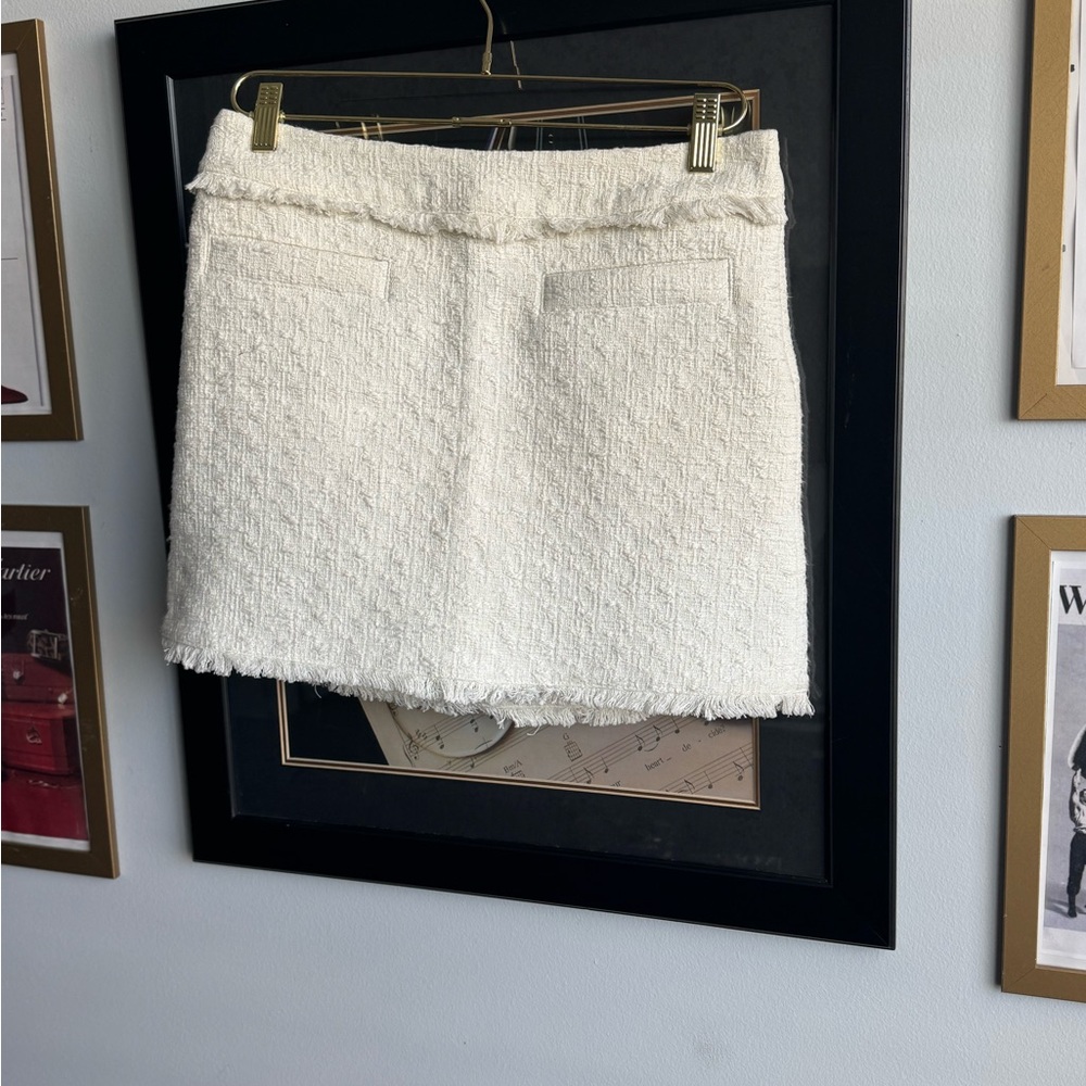 Proenza Schouler White Label Womens Cotton Tweed Mini Skirt White Size 4